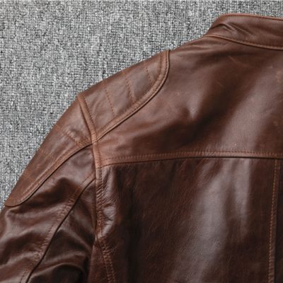 Áo khoác da dê thật AKD037 nâu vàng