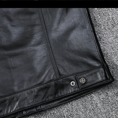 Áo da gile AKD034 đen