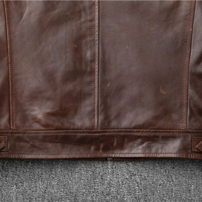 Áo khoác da dê thật AKD037 nâu vàng