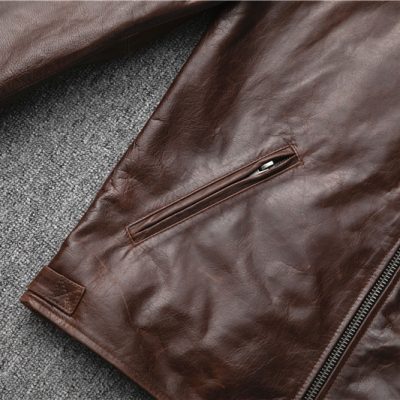 Áo khoác da dê thật AKD037 nâu vàng