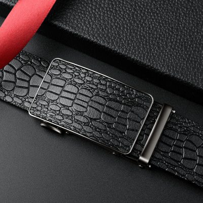 Thắt Lưng Da Bò Thật Khóa Tự Động, Đầu Khóa Hợp Kim DND007 Nâu