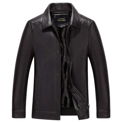 Áo khoác da đẹp AKD044 nâu sẫm dày