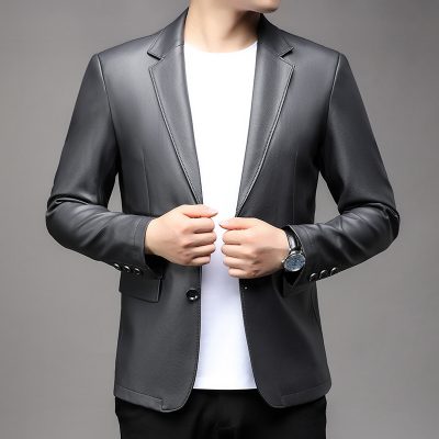 Áo blazer da cừu AKD041 đen