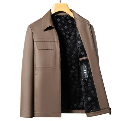 Áo da cừu cao cấp AKD049 đen