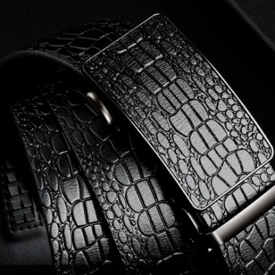 Thắt Lưng Da Bò Thật Khóa Tự Động, Đầu Khóa Hợp Kim DND007 Nâu