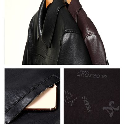 Áo da nam thật AKD048 màu nâu