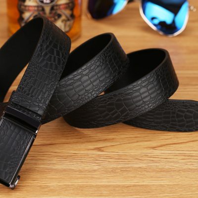 Dây lưng nam thời trang DND003 New-Black Half-Pattern