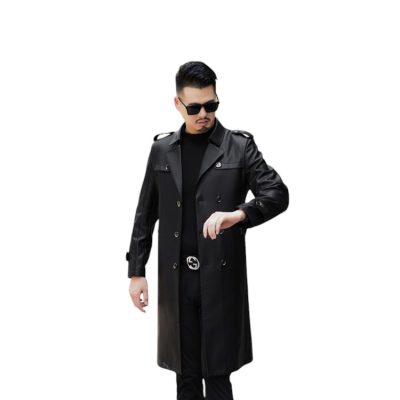 Áo da nam AKD051 đen