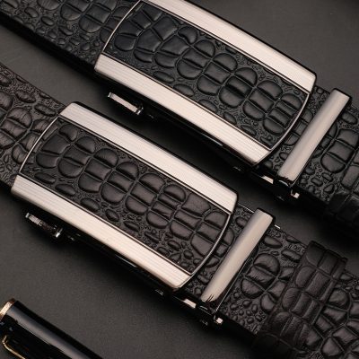 Dây lưng nam thời trang DND003 New-Black Half-Pattern