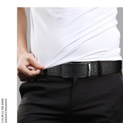 Thắt Lưng Da Bò Thật Khóa Tự Động, Đầu Khóa Hợp Kim DND007 Nâu