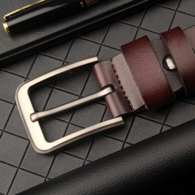 Thắt Lưng Da Cao Cấp Nam Khóa Cài DND014 Khóa Số 7 Màu Đen