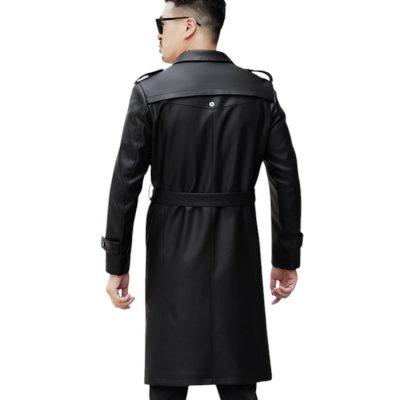 Áo da nam AKD051 đen