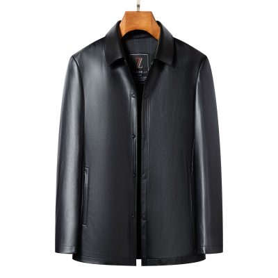 Áo da thật nam AKD052 màu nâu