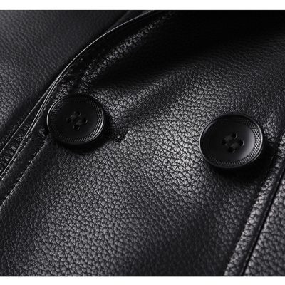 Áo vest da cừu thật AKD040 đen