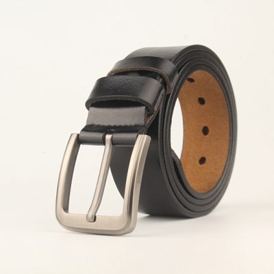 Thắt Lưng Da Cao Cấp Nam Khóa Cài DND014 Khóa Số 7 Màu Đen