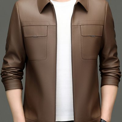 Áo da cừu cao cấp AKD049 đen