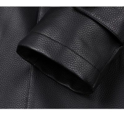 Áo da nam AKD051 đen