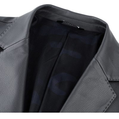 Áo vest da nam AKD053 đen