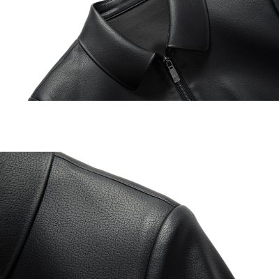 Áo nam da cừu thật AKD046 nhung nâu