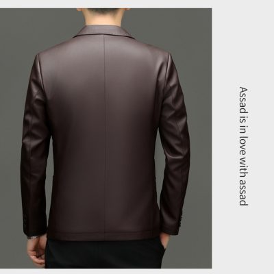 Áo vest nam da cừu AKD042 màu nâu