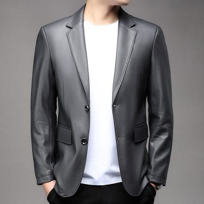 Áo blazer da cừu AKD041 đen