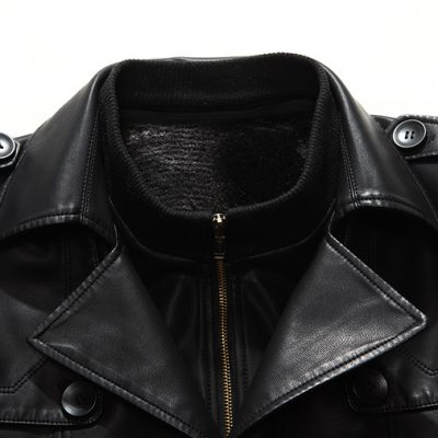 Áo khoác da cừu thật AKD038 đen