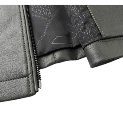 Áo da cừu cổ đứng AKD050 xám