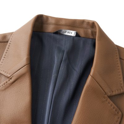 Áo vest nam da cừu AKD042 màu nâu