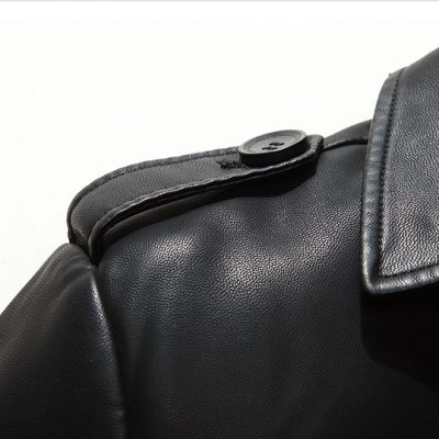 Áo khoác da cừu thật AKD038 đen