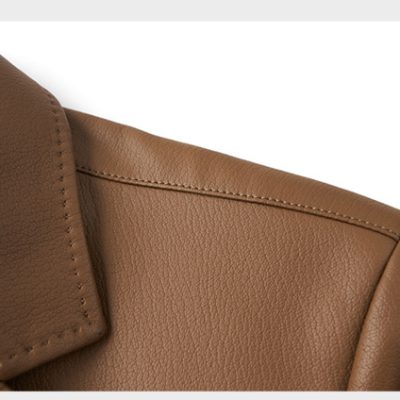 Áo vest nam da cừu AKD042 màu nâu