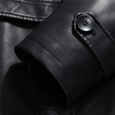 Áo khoác da cừu thật AKD038 đen