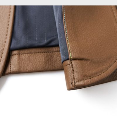 Áo vest nam da cừu AKD042 màu nâu