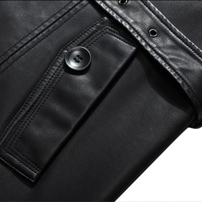 Áo khoác da cừu thật AKD038 đen