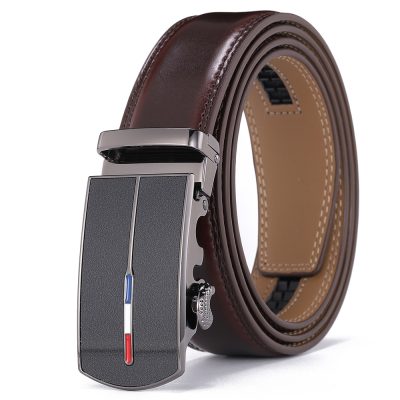 Dây Nịt Nam Da Bò Thật Khóa Hợp Kim Tự Động DND013 Cà phê R194-95