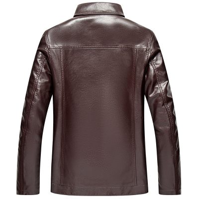 Áo da nam thật AKD048 màu nâu