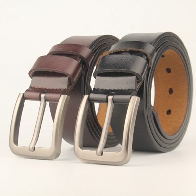 Dây Nịt Khóa Hợp Kim Nam Da Bò Thật Sang Trọng DND015 Khóa Số 7 Màu Đen