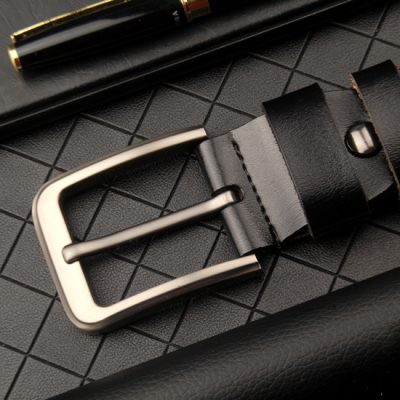 Dây Nịt Khóa Hợp Kim Nam Da Bò Thật Sang Trọng DND015 Khóa Số 7 Màu Đen