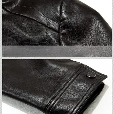 Áo Khoác Da Cừu Nam Cổ Đứng Cao Cấp AKD009 Đen Có Lót Lông