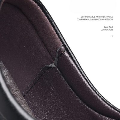 Giày Tây Da Bò Nam Tăng Chiều Cao 6cm Gót Cao Su GTD031- 2288 Đen Trơn