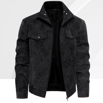 Áo Khoác Da Nam Công Sở Cao Cấp Trẻ Trung BS3422AKD56 Đen Có Lót Lông